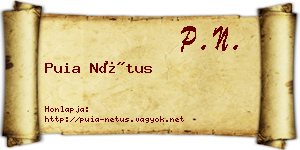 Puia Nétus névjegykártya